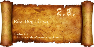 Réz Boglárka névjegykártya